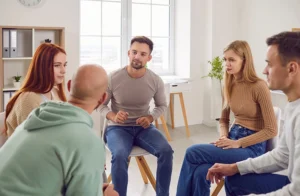 People participate in support groups.